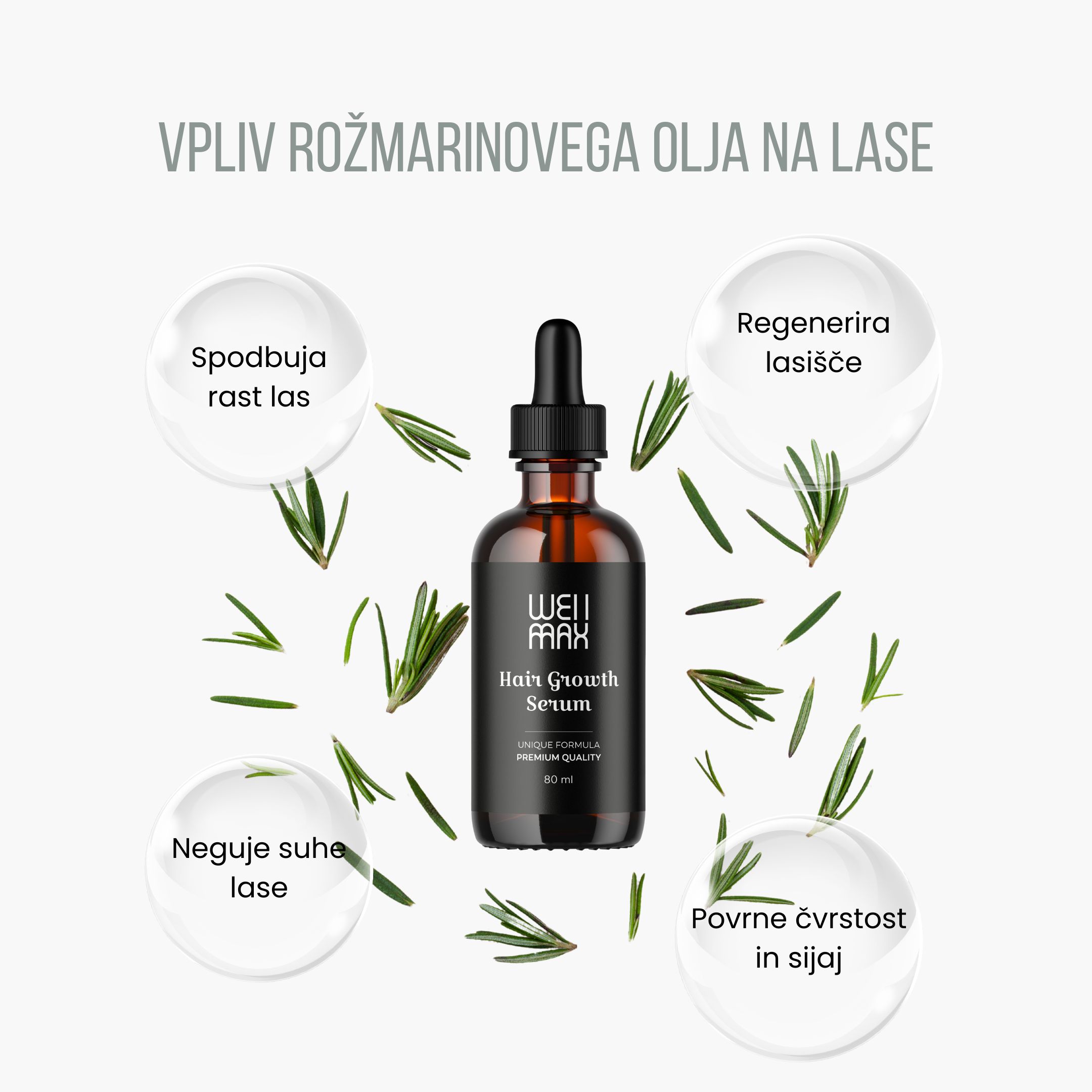 (Slovinština) Rozmarýnový olej pro růst vlasů